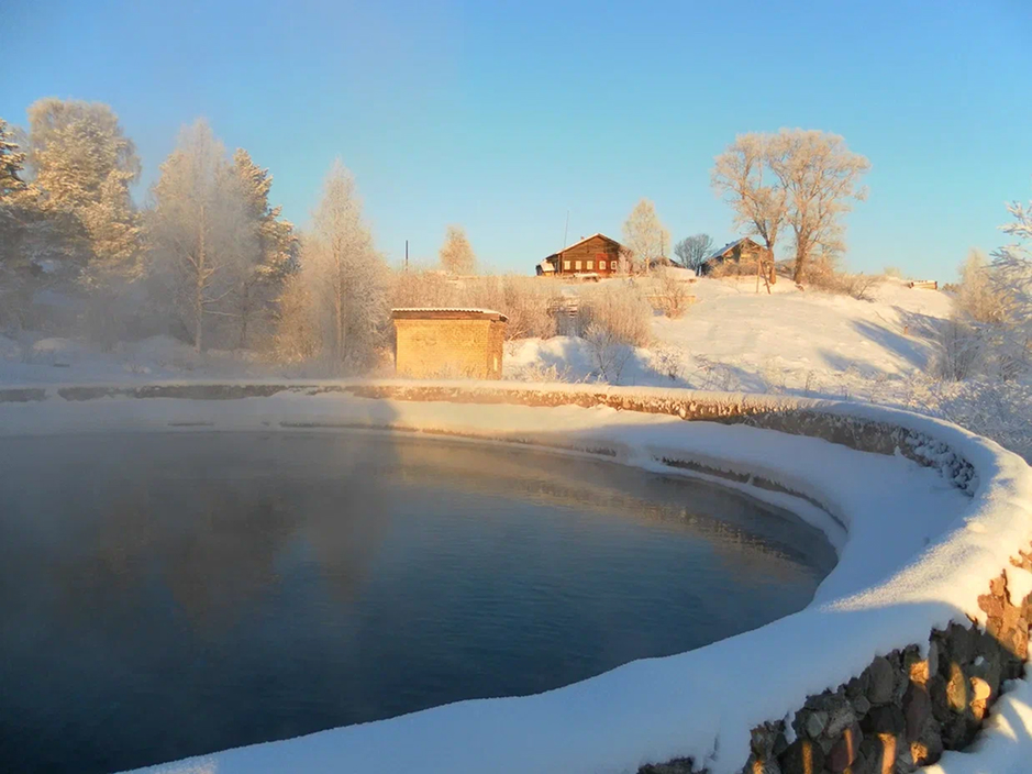 Территория санатория зимой